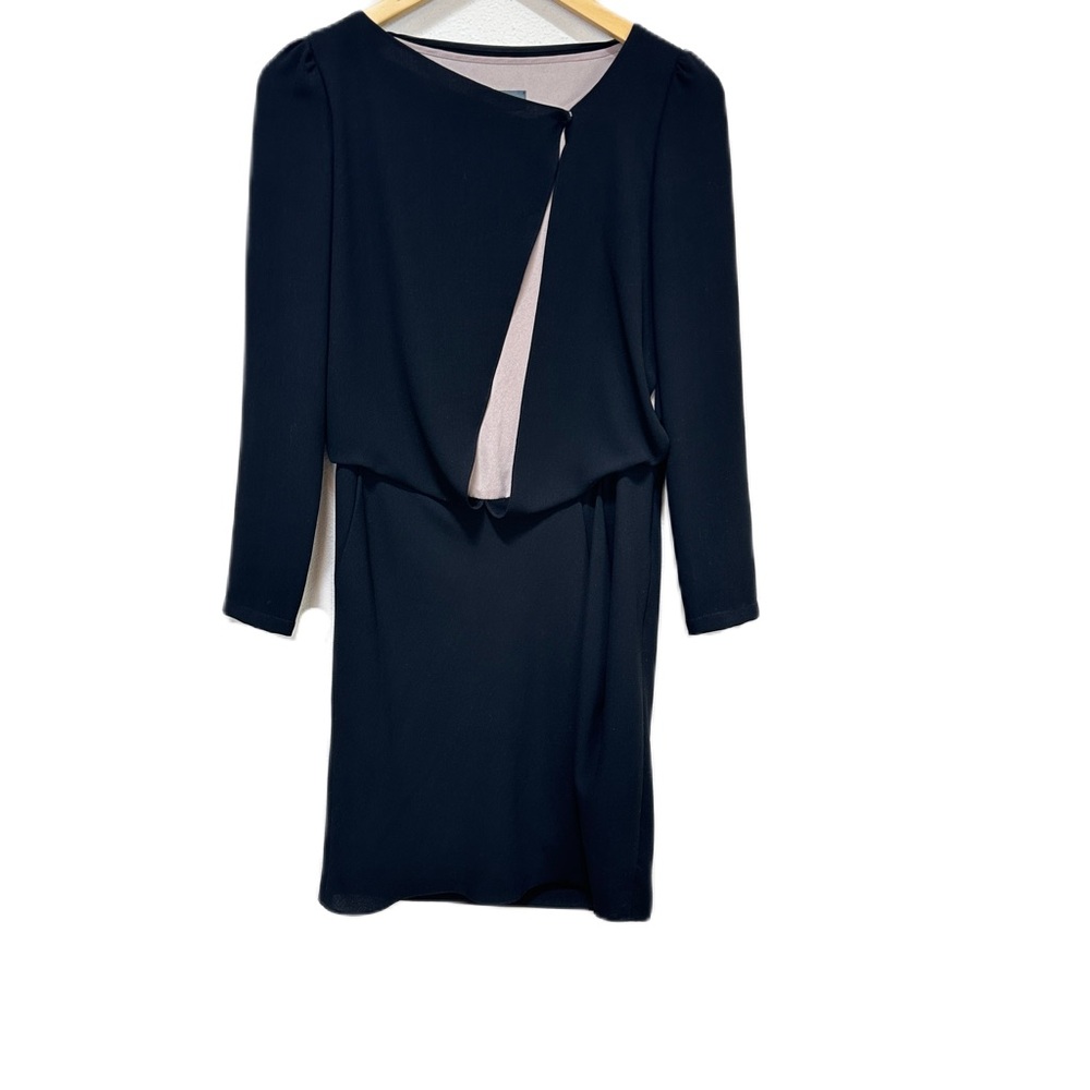 McQ by Alexander McQueen Black Front Wrap Silk Blend Mini Dress Women’s Sz Small
